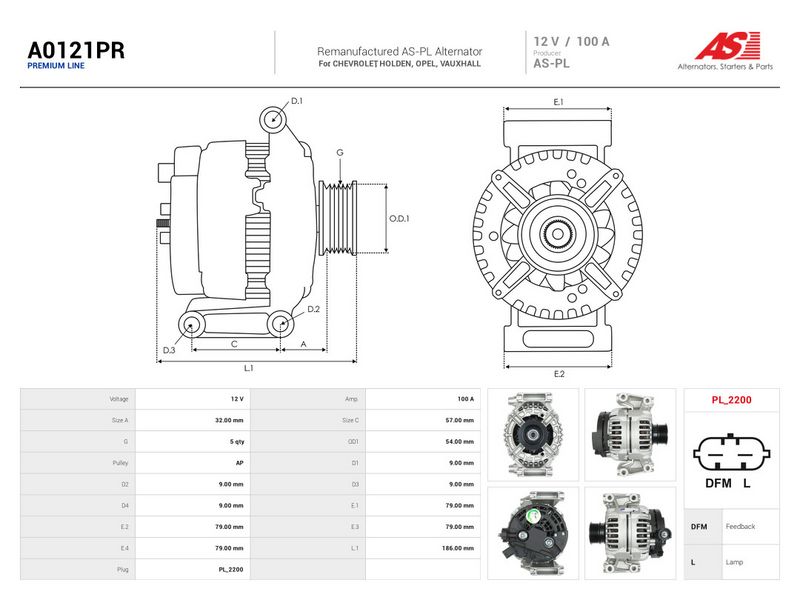 Generaator, AS-PL A0121PR