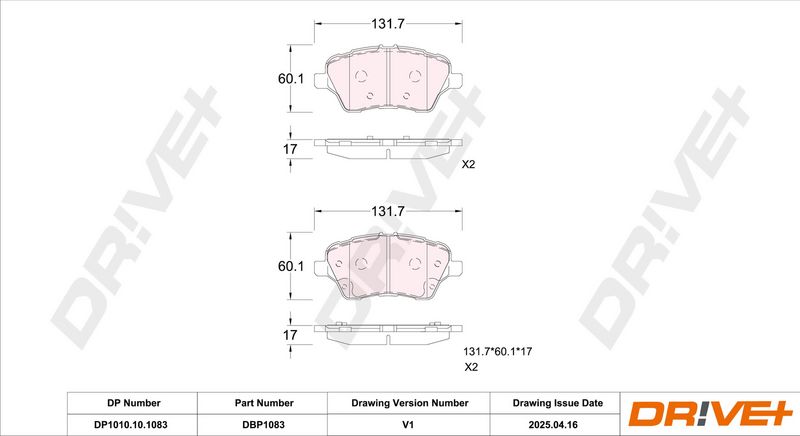 Set placute frana,frana disc DP1010.10.1083 Dr!ve+