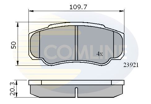 Комплект гальмівних накладок, дискове гальмо, Comline CBP01042