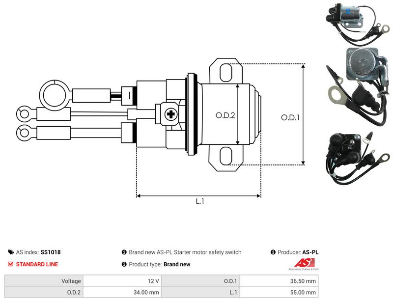 AS-PL SS1018 Solenoid Switch, starter