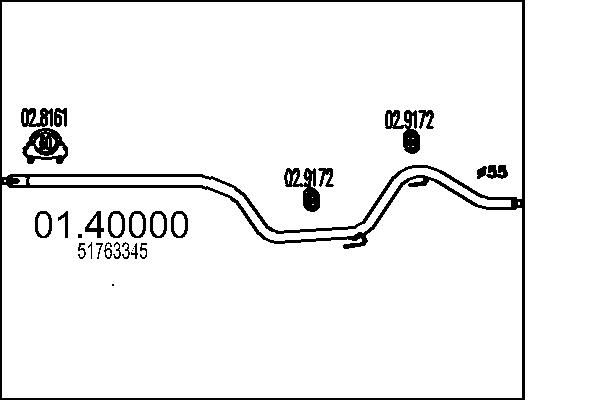 MTS kipufogócső 01.40000