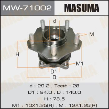 Ступица колеса переднего в сборе с подшипником Suzuki Grand Vitara (05-) (MW-71002) MASUMA