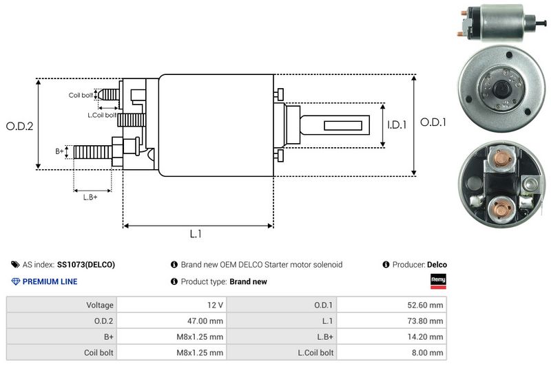 AS-PL SS1073(DELCO) Solenoid Switch, starter