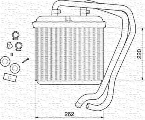 MAGNETI MARELLI Hőcserélő, belső tér fűtés 350218071000