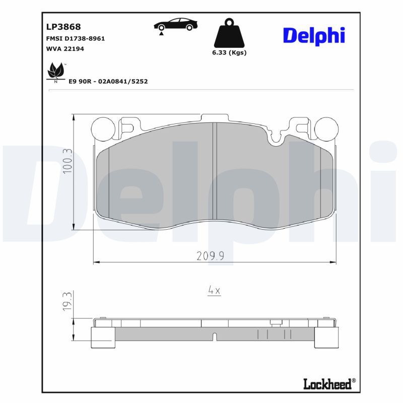 Set placute frana,frana disc LP3868 DELPHI