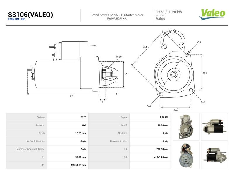 Starter, AS-PL S3106(VALEO)