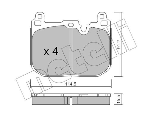 Metelli Brake Pad Set, disc brake 22-1015-4