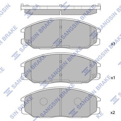 Комплект гальмівних накладок, дискове гальмо, Hi-Q SP1171