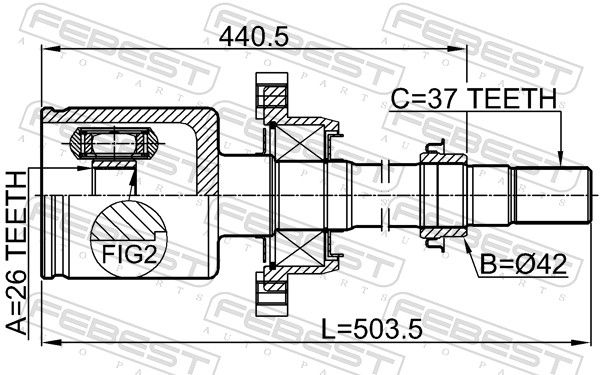FEBEST 3011-F7152WDRH Joint Kit, drive shaft