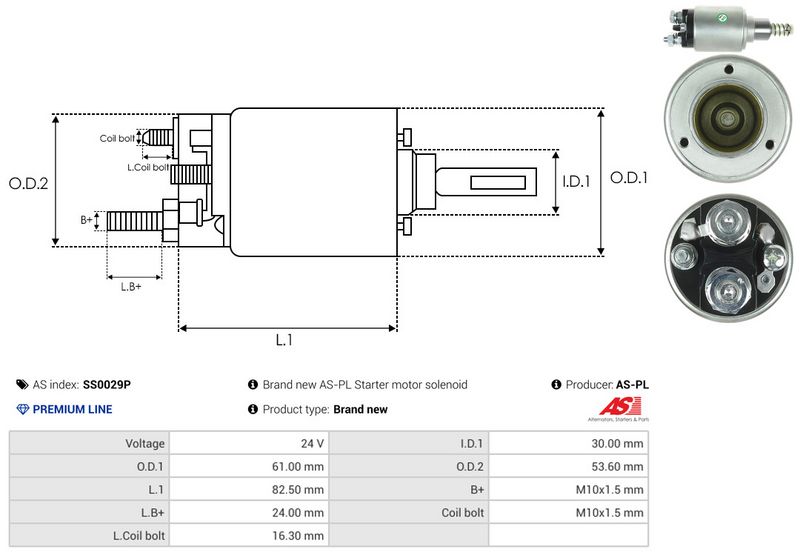 AS-PL SS0029P Solenoid Switch, starter