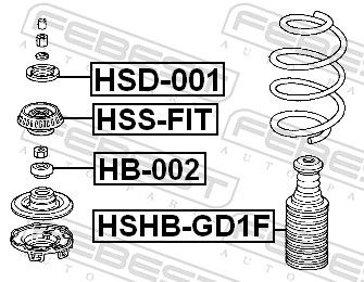 FEBEST HSS-FIT Suspension Strut Support Mount