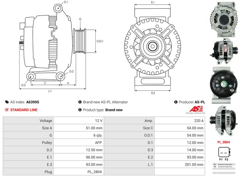 AS-PL A6399S Alternator