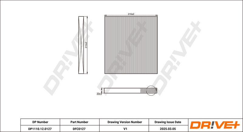 Filtru, aer habitaclu DP1110.12.0127 Dr!ve+