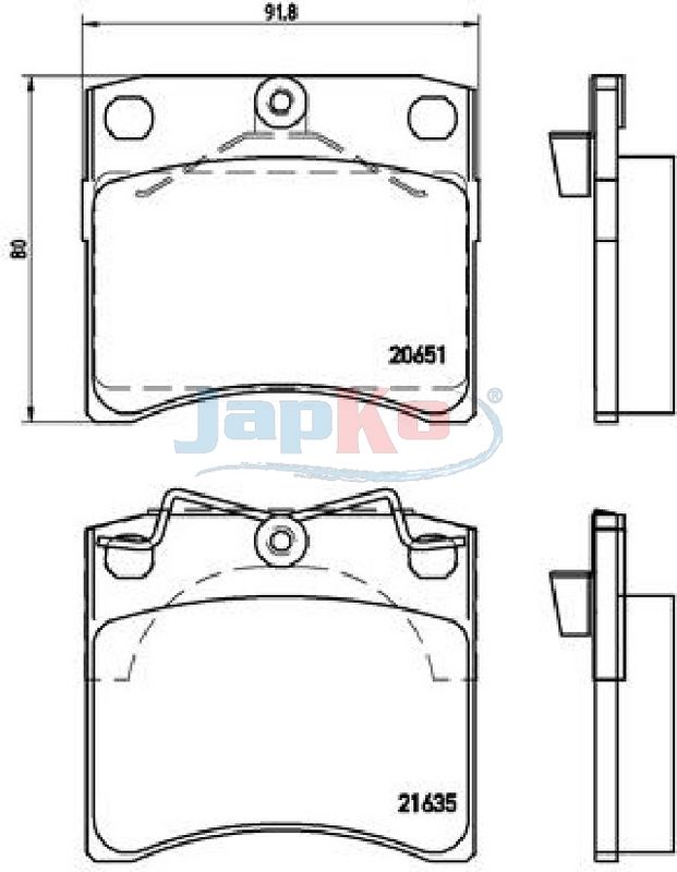 JAPKO 500950 Brake Pad Set, Disc Brake