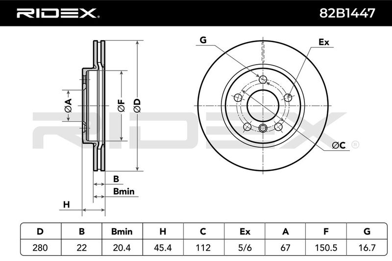 спирачен диск RIDEX