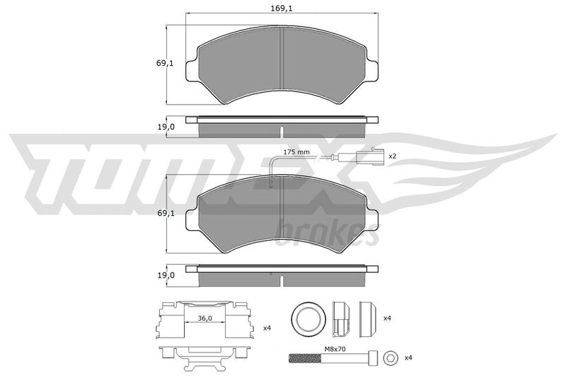 TOMEX Brakes fékbetétkészlet, tárcsafék TX 14-401