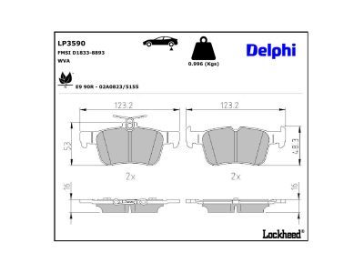 DELPHI LP3590 Brake Pad Set, disc brake