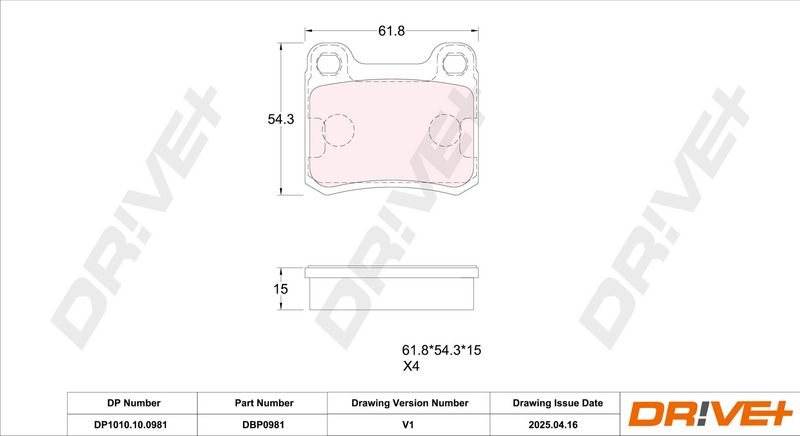 Set placute frana,frana disc DP1010.10.0981 Dr!ve+