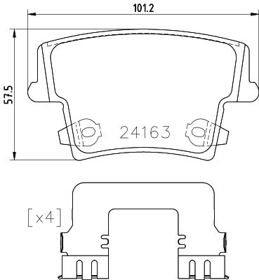 Комплект гальмівних накладок, дискове гальмо, Hella Pagid 8DB355025-051