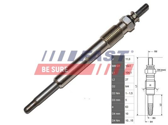 Свічка розжарювання, Fast FT82732