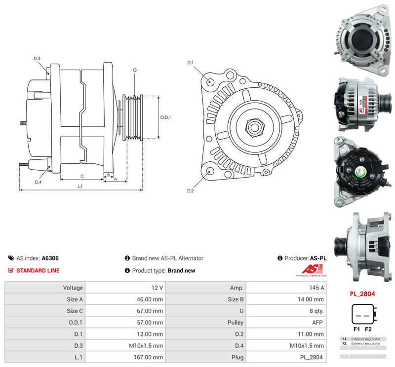 AS-PL A6306 Alternator