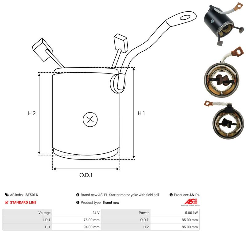 AS-PL SF5016 Field Winding, starter