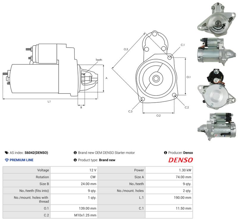 Starter, AS-PL S6042(DENSO)