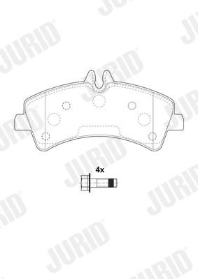 JURID гальмівні колодки задній Mercedess Sprinter 06-