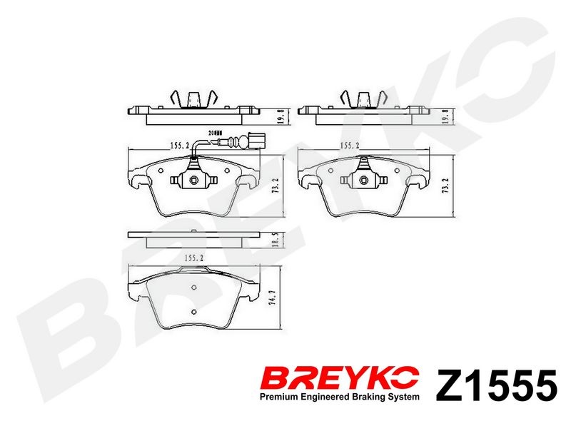 DAVID VASCO Z1555 Brake Pad Set, disc brake
