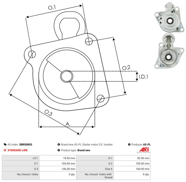 AS-PL SBR5085S Starter Lid, carburettor