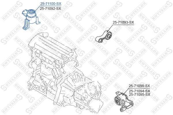 STELLOX 25-71100-SX Mounting, engine