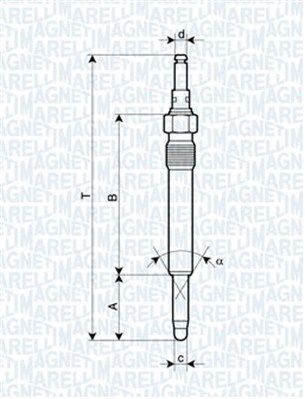 MAGNETI MARELLI свічка розжарювання MERCEDES, OPEL,PEUGEOT, SEAT [062900003304]