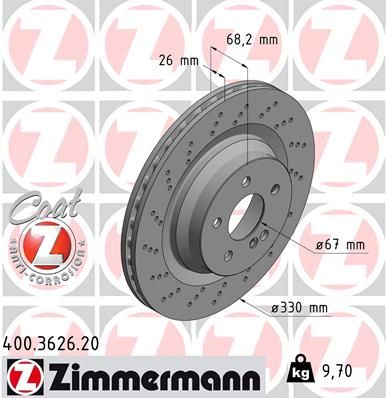 Гальмівний диск, Zimmermann 400.3626.20