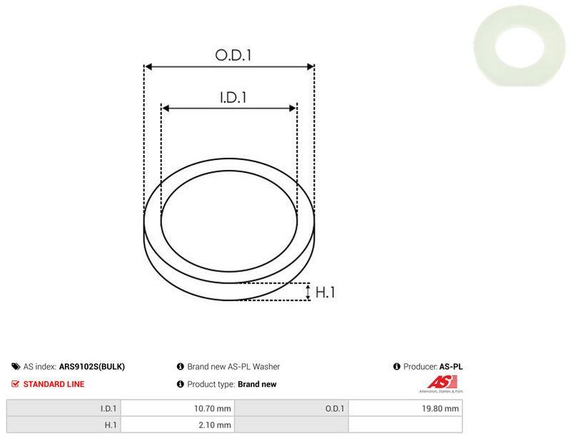 AS-PL ARS9102S(BULK) Repair Set, alternator