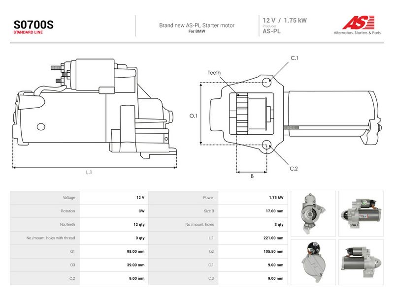 Starter, AS-PL S0700S