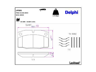 DELPHI LP581 - Brake Pad Set, disc brake