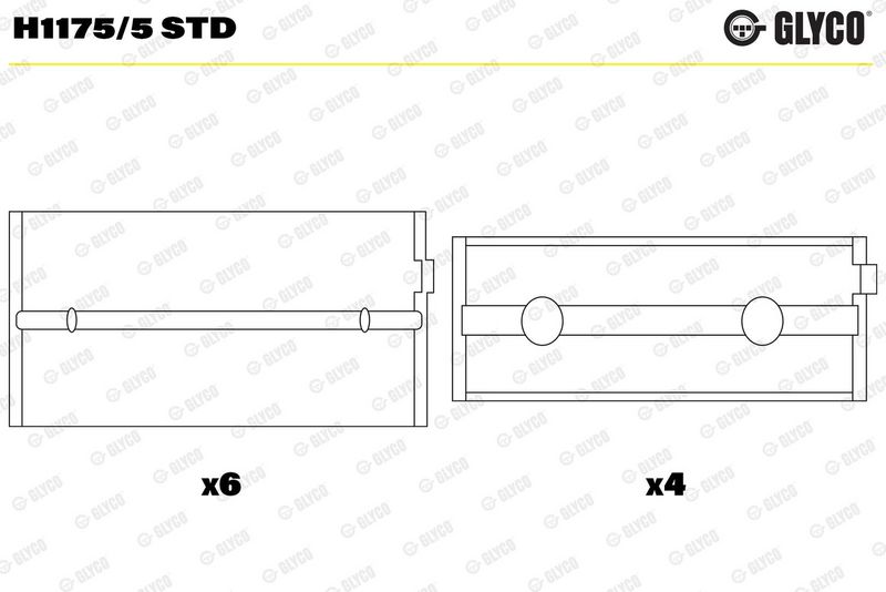 Coussinet+vilebrequin GLYCO H1175/5 STD