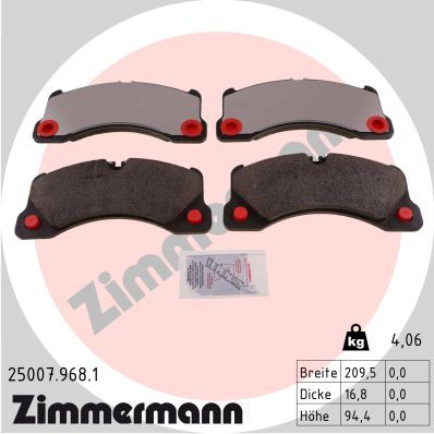 комплект спирачно феродо, дискови спирачки ZIMMERMANN