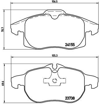 BREMBO fékbetétkészlet, tárcsafék P 10 011