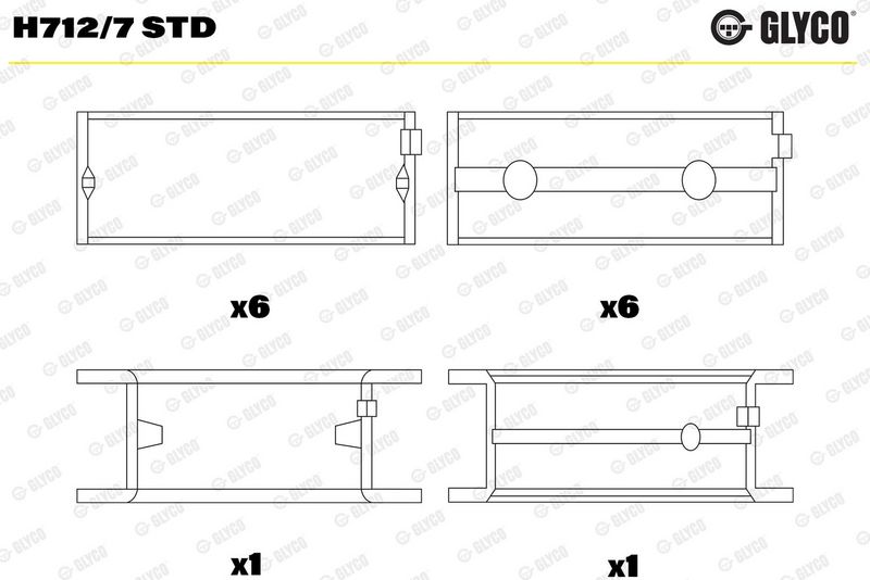 Coussinet+vilebrequin GLYCO H712/7 STD