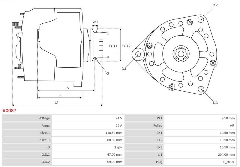AS-PL A0087 Alternator