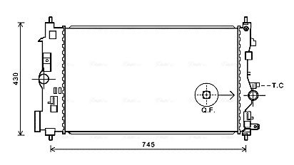 Радіатор, система охолодження двигуна, Ava OLA2591