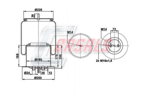 CASALS B3012 - Bellow, air suspension