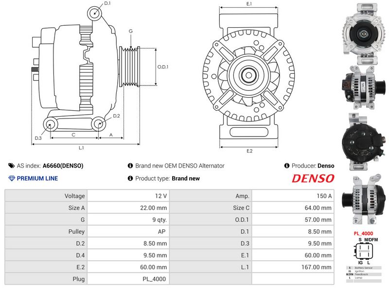 AS-PL A6660(DENSO) Alternator
