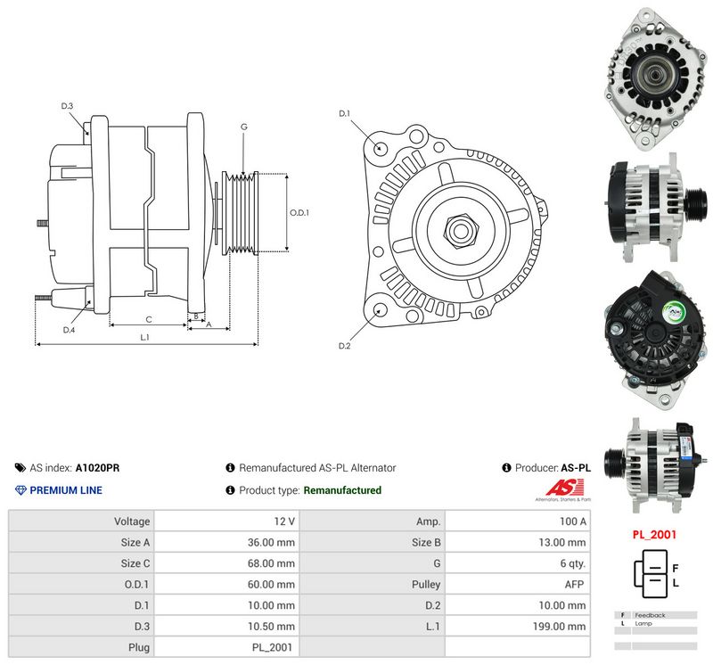 Generaator, AS-PL A1020PR