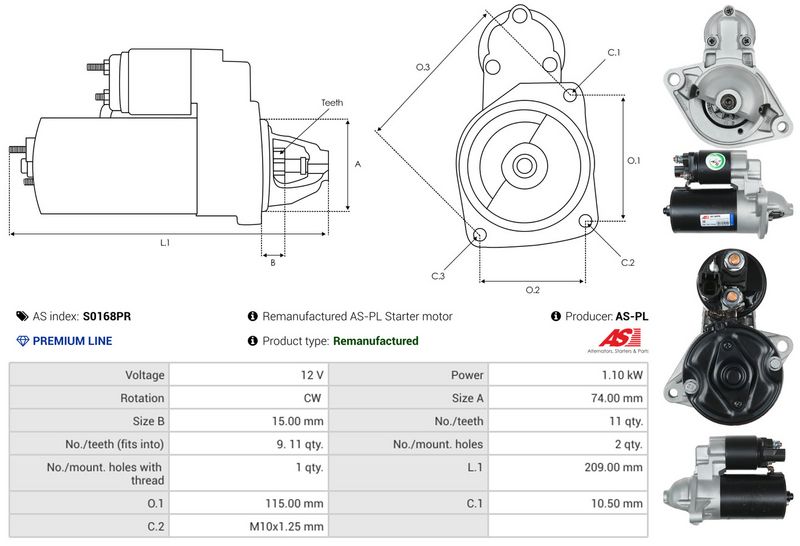 AS-PL S0168PR Starter