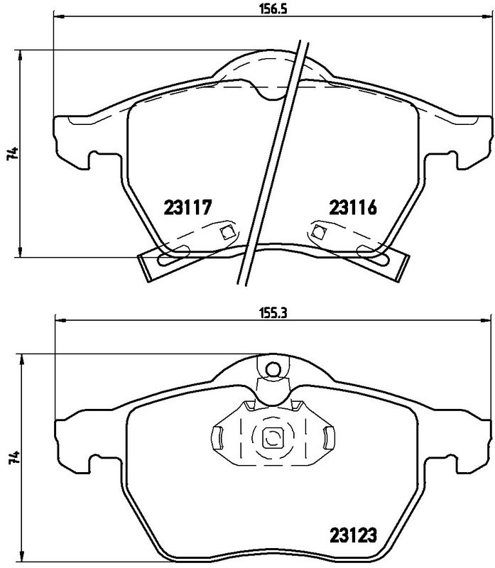 Piduriklotsi komplekt, ketaspidur, BREMBO P 59 048