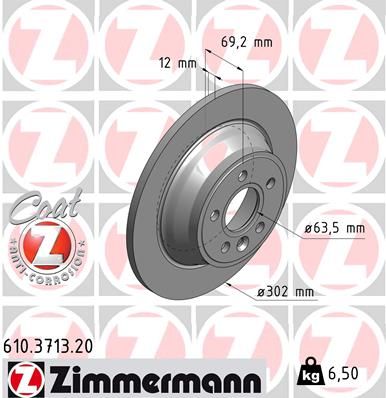 Гальмівний диск, Zimmermann 610.3713.20