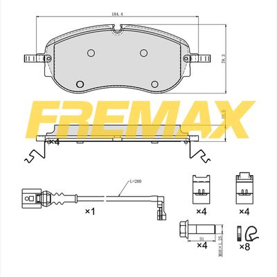 Piduriklotsi komplekt, ketaspidur FREMAX FBP-3766