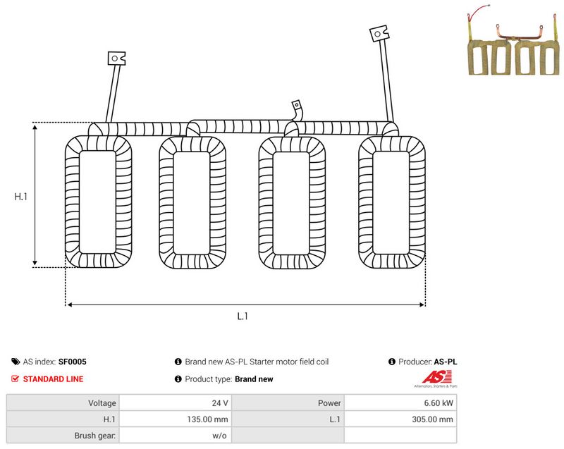 AS-PL SF0005 Field Winding, starter
